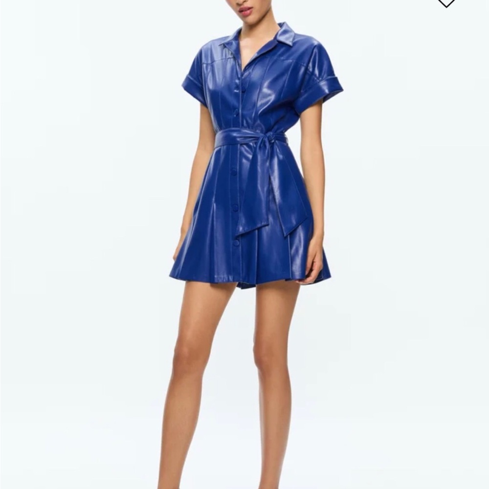 Alice + Olivia Shirley Vegan Mini Dress